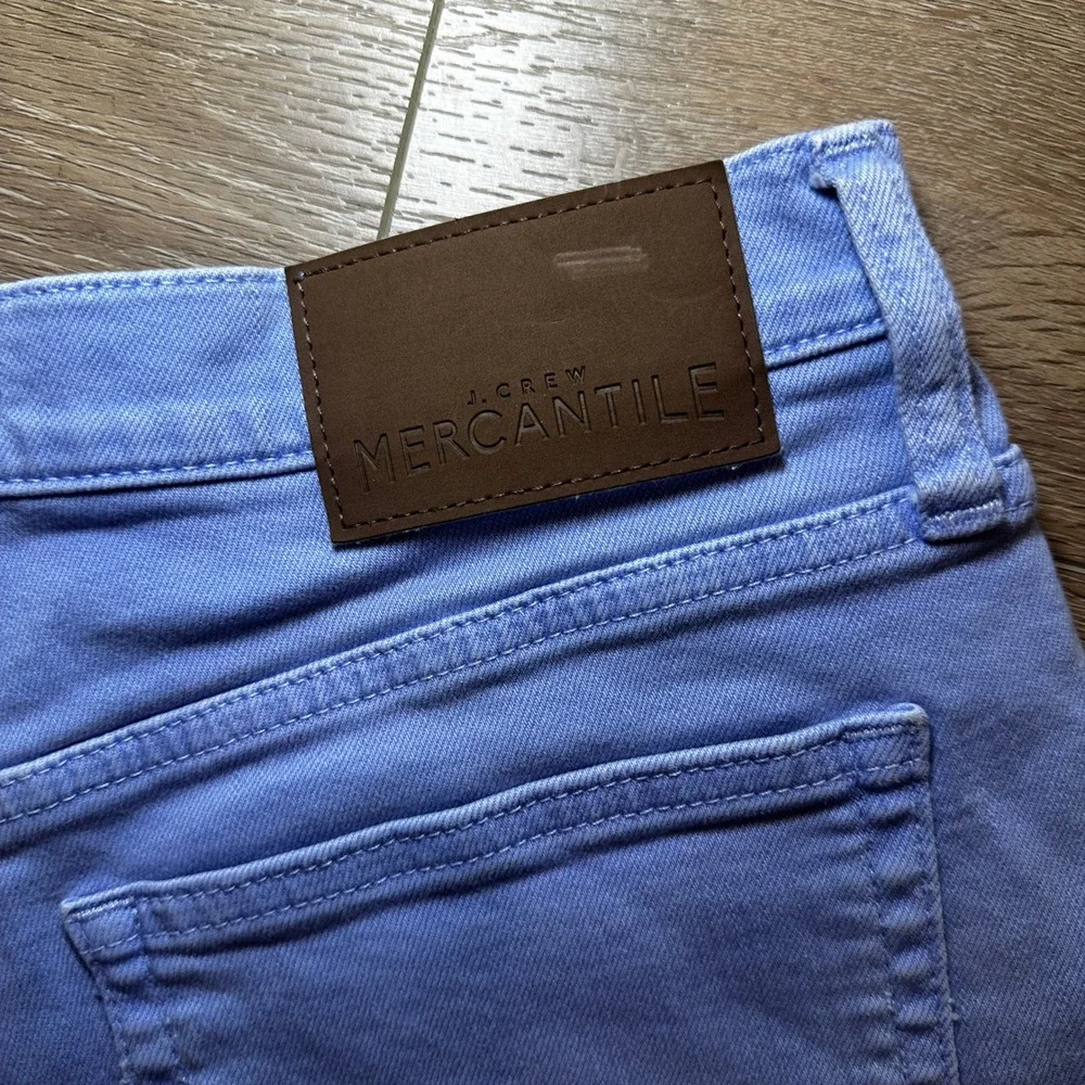 J.Crew Mercantile Women Periwinkle Blue Denim Cutoff Shorts Raw Hem Stretch 28/6